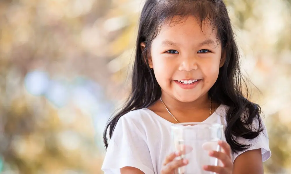 Girl drinking clean water